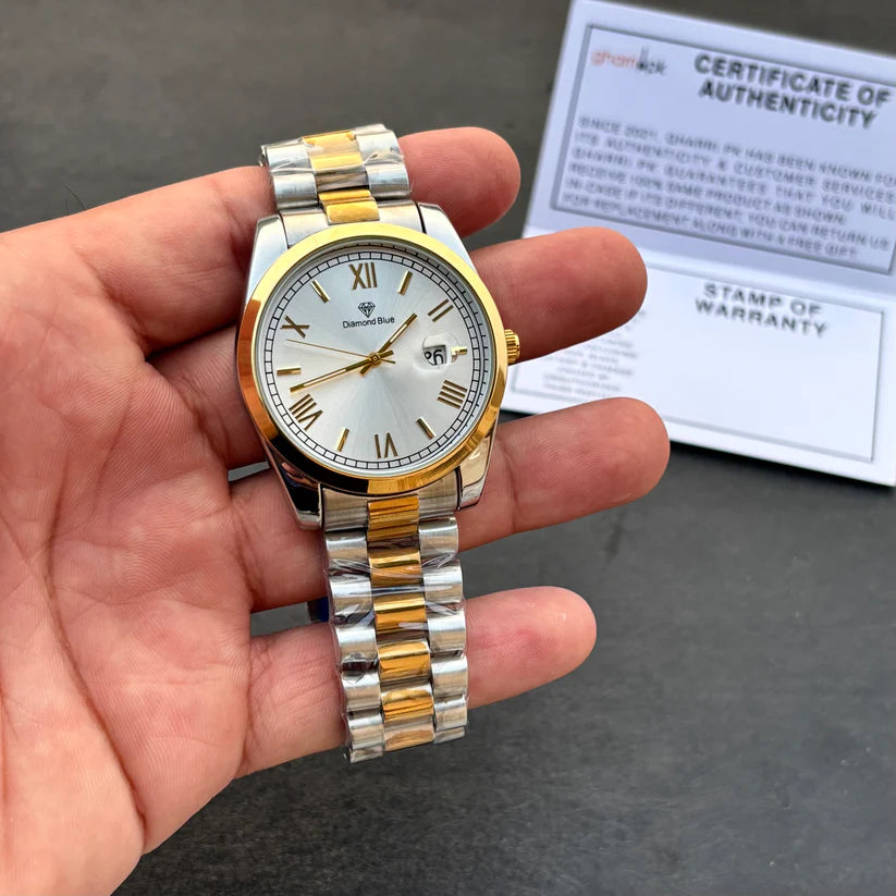 Solid Chain Watch – Diamond Blue