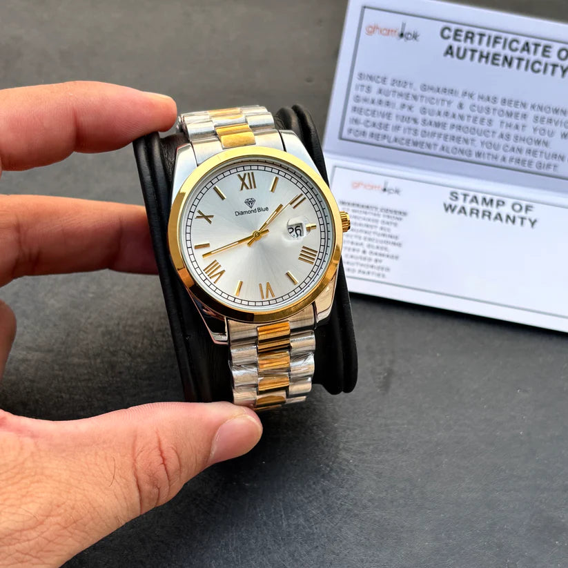 Solid Chain Watch – Diamond Blue